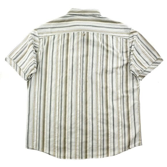 KUHL Suncel Shirt Men's XL Button Up Short Sleeve Striped Hiking Metal Buttons - Picture 2 of 11